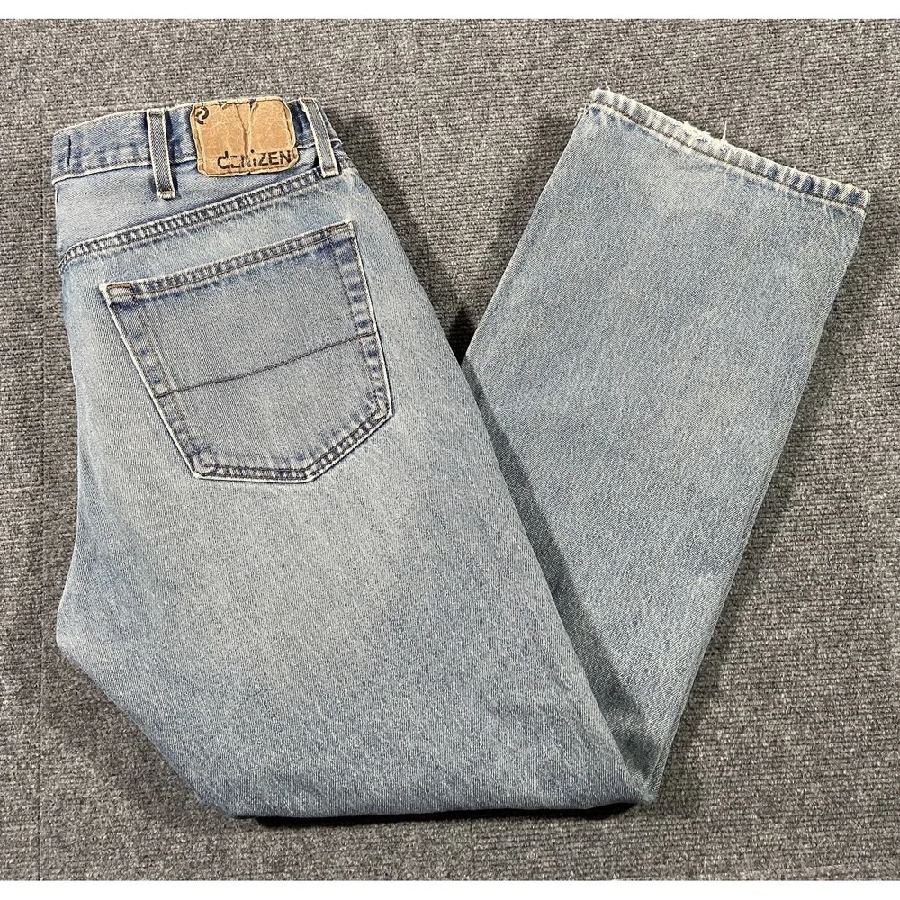 Levis‎ Denizen 281 Jeans Mens Size 38x32 Straight Fit Light Wash Blue Denim